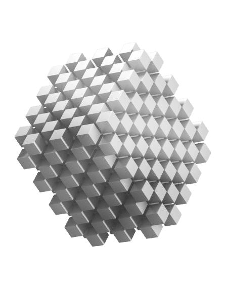 3D geometric abstract sphere representing the structured and creative approach to web design by Yuliya Pivnyak.
