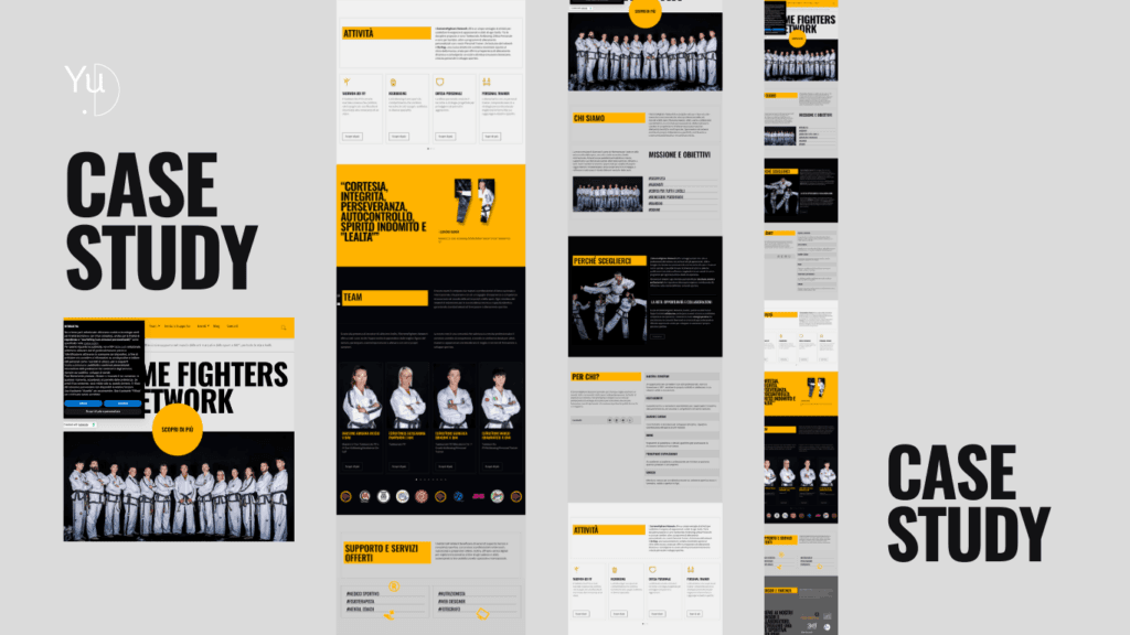 Anteprima del sito web Extreme Fighters Network, progetto WordPress narrativo per un brand sportivo di arti marziali.