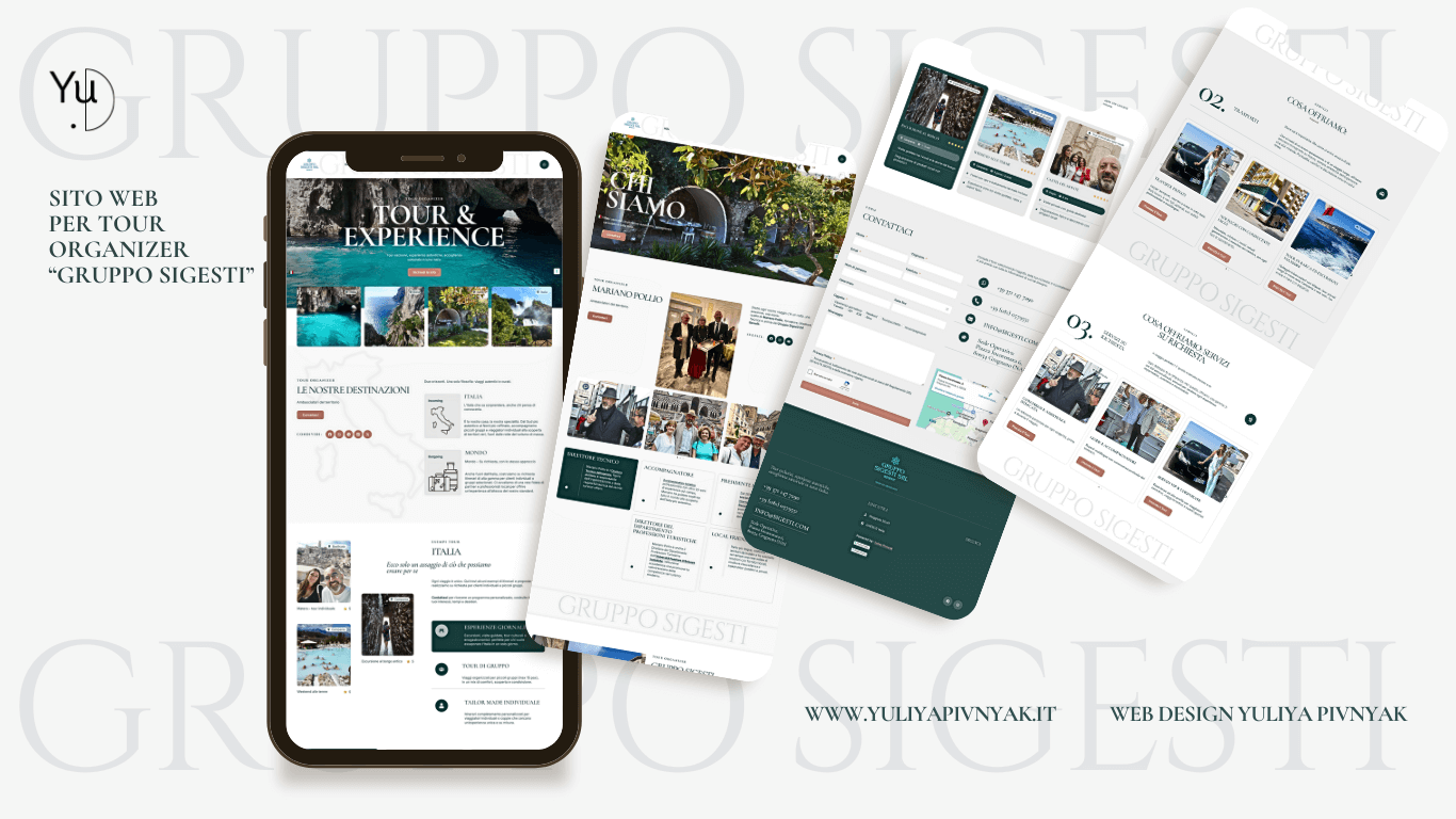 Sito web turismo esperienziale web designer Yuliya Pivnyak
